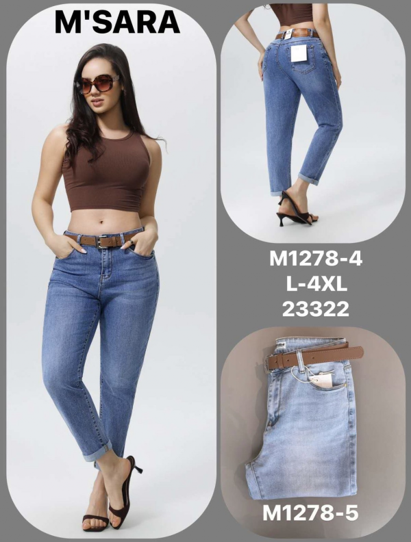 Spodnie damskie jeans Roz L-4XL, 1 Kolor .Paczka 12 szt